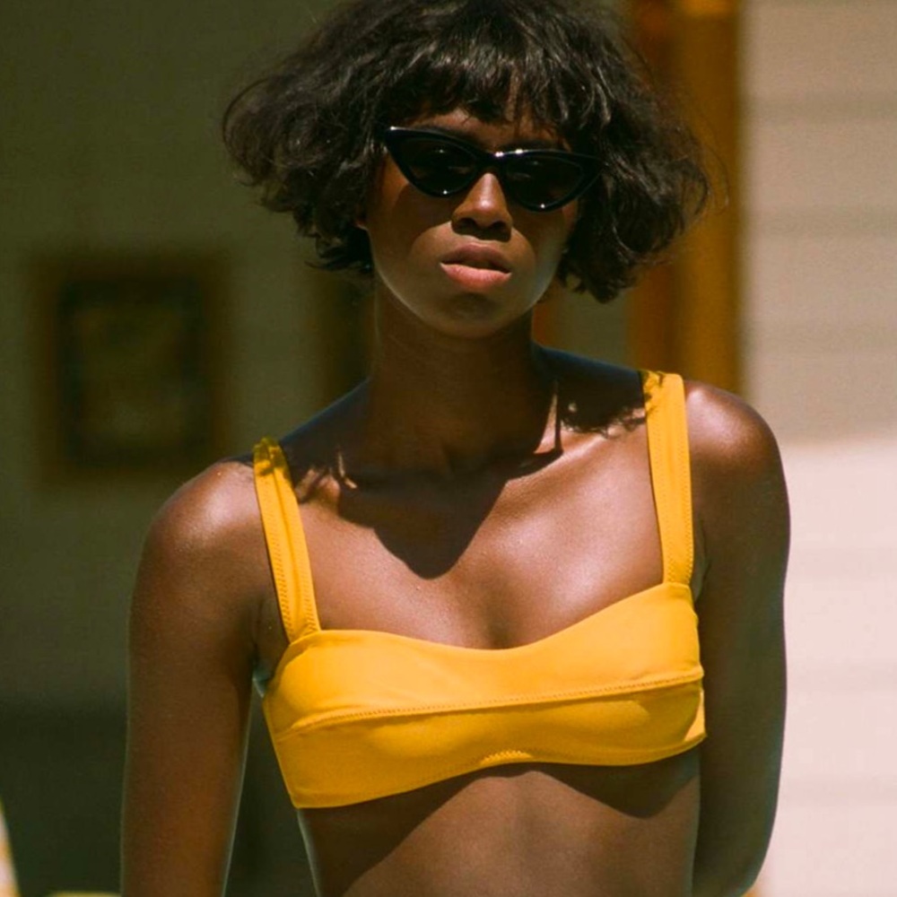 Galamaar Lou Bandeau Top in Ochre—Small